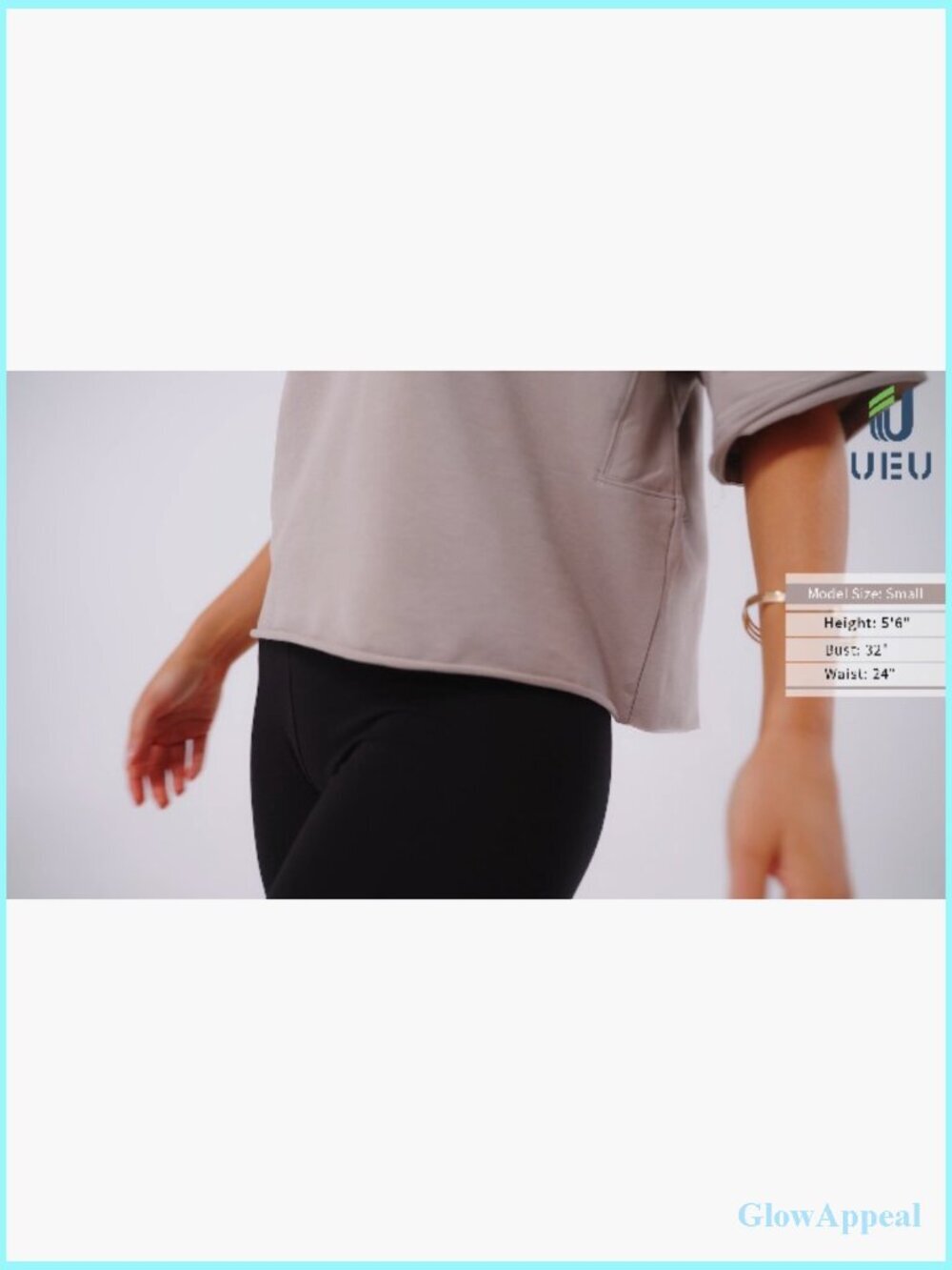 Oversized Crop Top Tee Short Sleeve Loose Fit Workout Casual - Picture 7 of 7